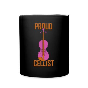 Stolze Cellistin Cellist Musiker Cellos Cello - Tasse einfarbig - Schwarz - Vorne