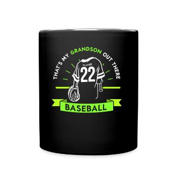 Das Ist Mein Enkel Da Draußen Beim Baseball Sport - Tasse einfarbig - Schwarz - Vorne