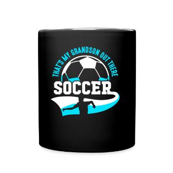 Das Ist Mein Enkel Da Draußen Fußball Hobby Sport - Tasse einfarbig - Schwarz - Vorne