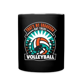 This is my grandson out there playing volleyball - Full Colour Mug - black - Front
