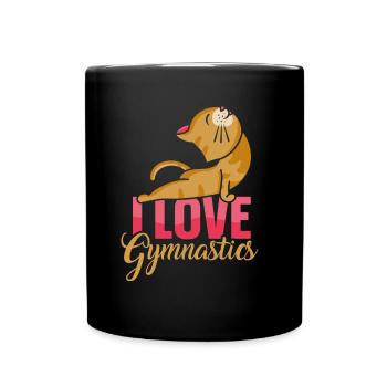 Ich Liebe Gymnastik Katze Turnen Turner Gymnast - Tasse einfarbig - Schwarz - Vorne