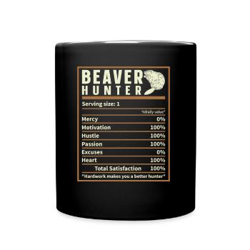 Valeur nutritive sur la chasse au castor, drôle de castor - Mug uni - noir - Devant