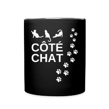 chat, amoureux des chat, côté chat - Mug uni - noir - Devant