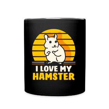 I love my hamster cute owner pet - Full Colour Mug - black - Front