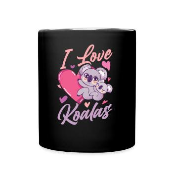 I Love Koalas Girl Animal Koala Koala Bear Cute - Full Colour Mug - black - Front