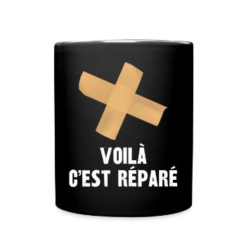 voilà c'est réparé - Mug uni - noir - Devant