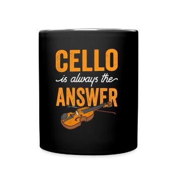 Le violoncelle est toujours la réponse violoncelliste violoncelle - Mug uni - noir - Devant