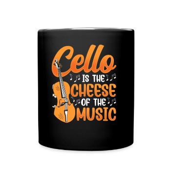 The cello is the cheese of music cello cellist - Full Colour Mug - black - Front