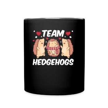 Team Igel Sprüche Haustier Süß - Tasse einfarbig - Schwarz - Vorne