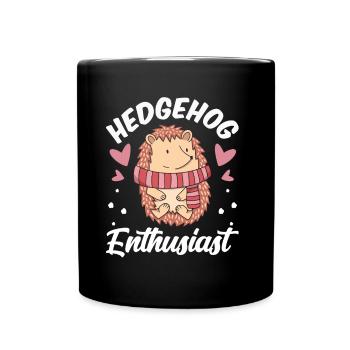 Hérisson enthousiaste dictons Mignon animal de compagnie - Mug uni - noir - Devant