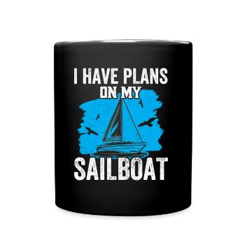 J’ai des projets pour mes voiliers voiliers - Mug uni - noir - Devant
