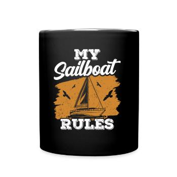 My Sailboat My Rules Sailors Sailing Captain - Full Colour Mug - black - Front