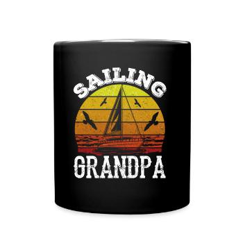 Grand-père à voile Marins Voilier - Mug uni - noir - Devant