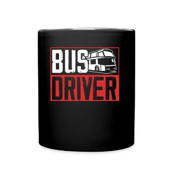 Busfahrer Busfahren Reisebus - Tasse einfarbig - Schwarz - Vorne