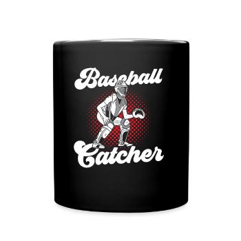 Baseball Fänger Baseball Catcher Hobby Spieler - Tasse einfarbig - Schwarz - Vorne