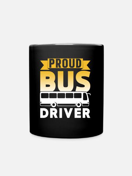 Proud bus driver coach bus driving - Full Colour Mug - black
