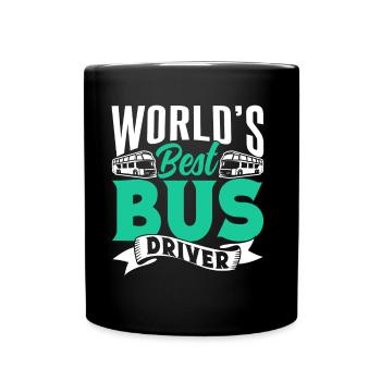 The best bus driver in the world Bus driving Coach - Full Colour Mug - black - Front