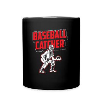 Baseball Fänger Baseball Catcher Spieler Hobby - Tasse einfarbig - Schwarz - Vorne