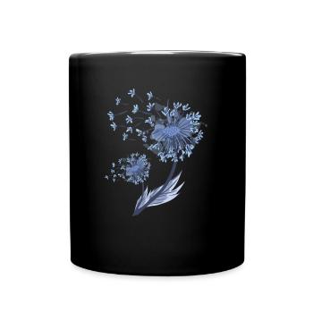 Pissenlit Amateur de fleurs pissenlits feuilles soufflant - Mug uni - noir - Devant