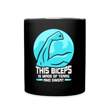 Ces biceps sont faits de larmes et de sueur - Mug uni - noir - Devant