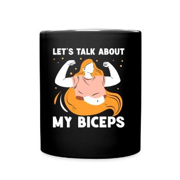 Parlons de ma maman biceps girl - Mug uni - noir - Devant