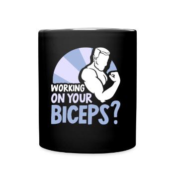 Travaillez sur vos muscles biceps Curls Workout - Mug uni - noir - Devant