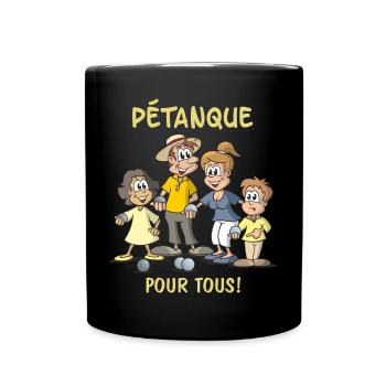 Pétanque für Alle! - Tasse einfarbig - Schwarz - Vorne
