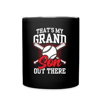 Das Ist Mein Enkel Da Draußen Beim Baseball Sport - Tasse einfarbig - Schwarz - Vorne