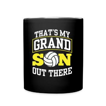 Das Ist Mein Enkel Da Draußen Volleyball Sport - Tasse einfarbig - Schwarz - Vorne