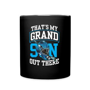 Das Ist Mein Enkel Da Draußen Eishockey Sport - Tasse einfarbig - Schwarz - Vorne