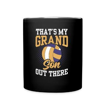 Das Ist Mein Enkel Da Draußen Volleyball Sport - Tasse einfarbig - Schwarz - Vorne