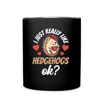 J’aime juste hérisson très dictons mignon animal de compagnie - Mug uni - noir - Devant