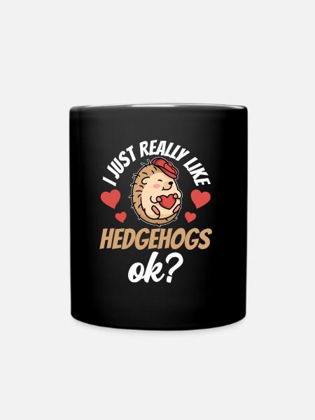 Ich Mag Igel Einfach Sehr Sprüche Süß Haustier - Tasse einfarbig - Schwarz