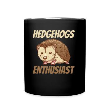 Hérisson Enthousiaste Pet Mignons Dictons - Mug uni - noir - Devant