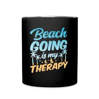 Les vacances à la plage sont ma thérapie Plage de plage - Mug uni - noir - Devant