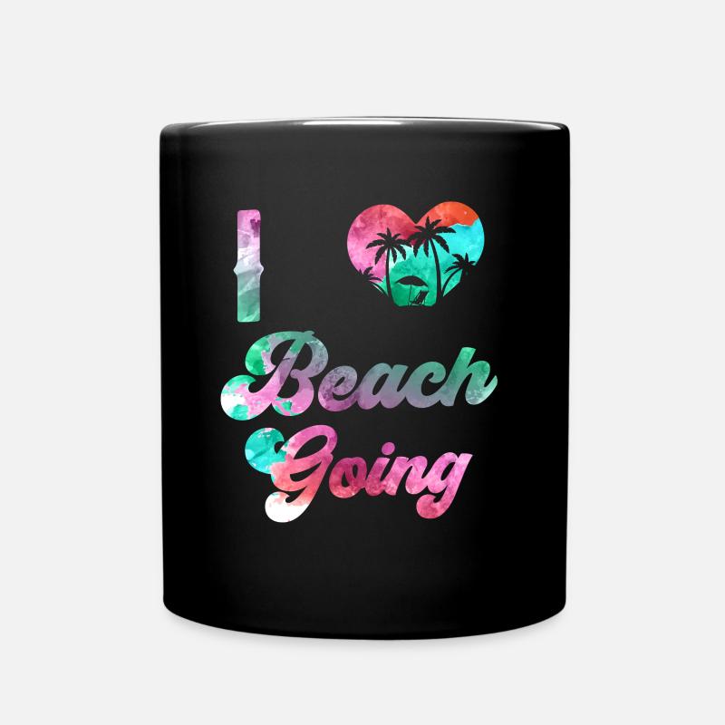 I love beach holiday beachgoers beach beach - Full Colour Mug - black