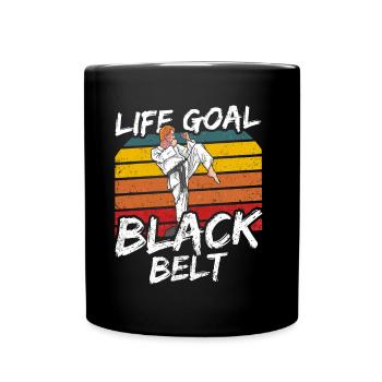 Life goal: Black belt Black belt MMA Gur - Full Colour Mug - black - Front