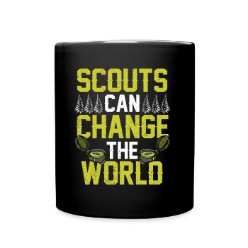 Scouts can change the world Clan sayings - Full Colour Mug - black - Front