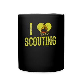 I Love Scouts Camp Scouting Family - Full Colour Mug - black - Front