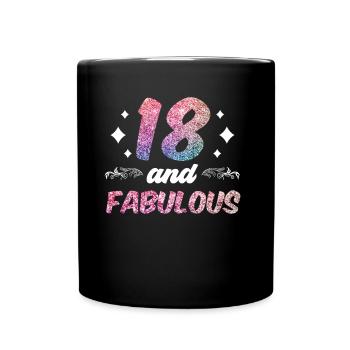 18 et fabuleuse fête dix-huit ans - Mug uni - noir - Devant