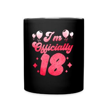 J’ai officiellement 18 dix-huit ans fête mon anniversaire - Mug uni - noir - Devant