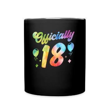 Officiellement 18 Dix-huit ans Anniversaire de l’enfant - Mug uni - noir - Devant