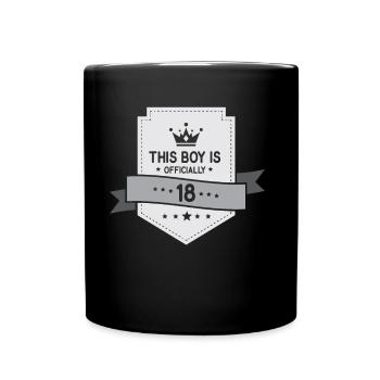 Ce garçon a officiellement 18 ans dix-huit ans - Mug uni - noir - Devant