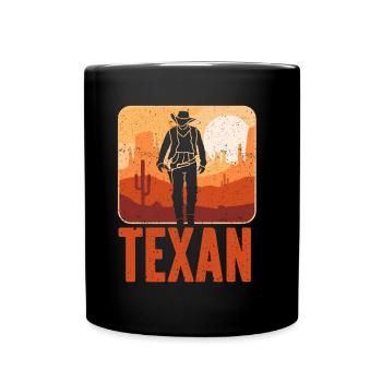 Texaner Stolz Texas Sprüche Texanisch - Tasse einfarbig - Schwarz - Vorne
