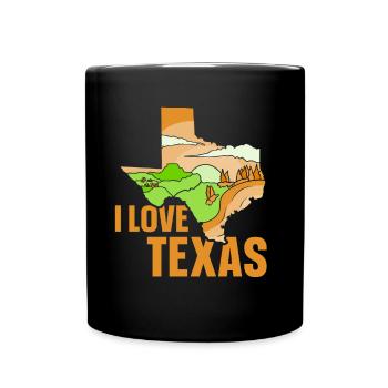 Ich Liebe Texas Stolz Texaner Texanisch Sprüche - Tasse einfarbig - Schwarz - Vorne