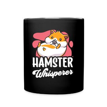 Hamster Flüsterer Süß Besitzer Haustier - Tasse einfarbig - Schwarz - Vorne