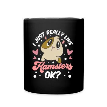 J’aime les hamsters juste très animal de compagnie mignon propriétaire - Mug uni - noir - Devant