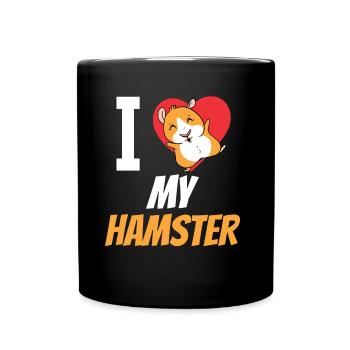 J’aime mon hamster mignon propriétaire d’animal de compagnie - Mug uni - noir - Devant