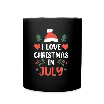 I love Christmas in July Christmas in July - Full Colour Mug - black - Front