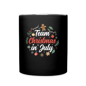 Team Weihnachten Im Juli Christmas In July Santa - Tasse einfarbig - Schwarz - Vorne